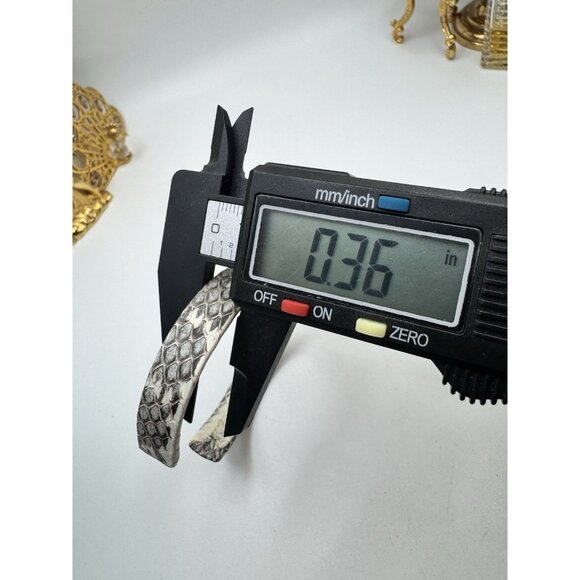 Snake Skin Baroque Pearl Marcasite Thin Cuff Bracelet Pretty Bracelet For Ladies - Picture 8 of 10